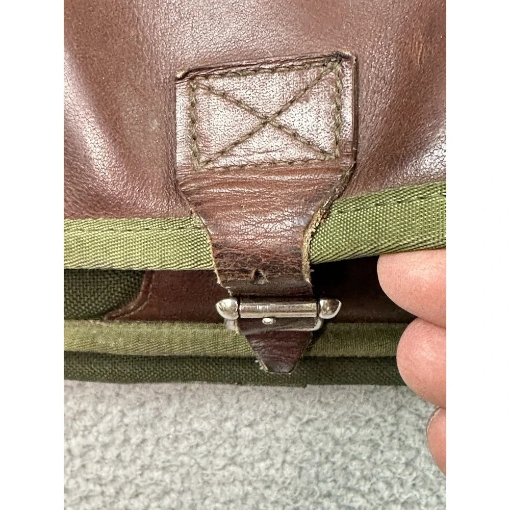 VTG Diamond Bluff Canvas Leather Briefcase Messenger Bag Battenkill Style USA